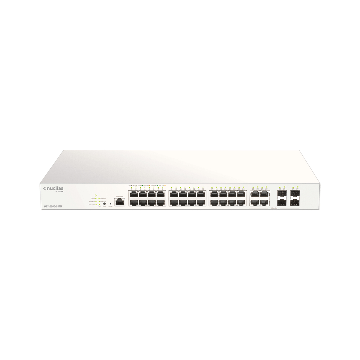قیمت و خرید سوییچ شبکه مدیریتی 28 پورت با 24 پورت PoE دی لینک مدل DBS-2000-28MP | نت ران